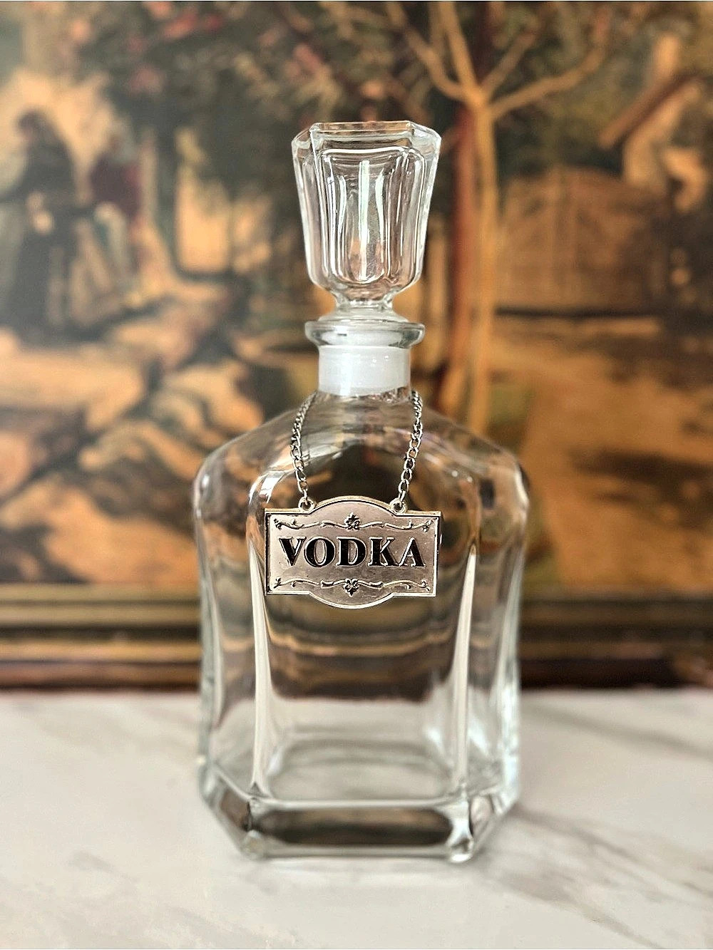 Clear Glass Vodka Decanter with Stopper